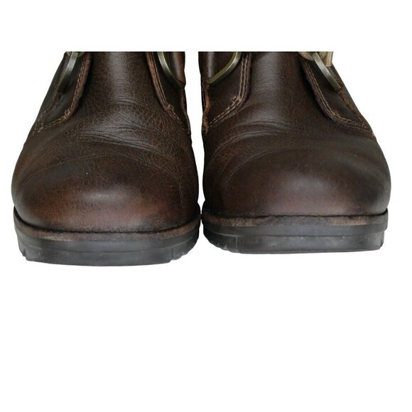 Sorel Cate Ankle Boots Women's 7 Brown Leather Lace Up Lug Block Heel Booties - Picture 7 of 11